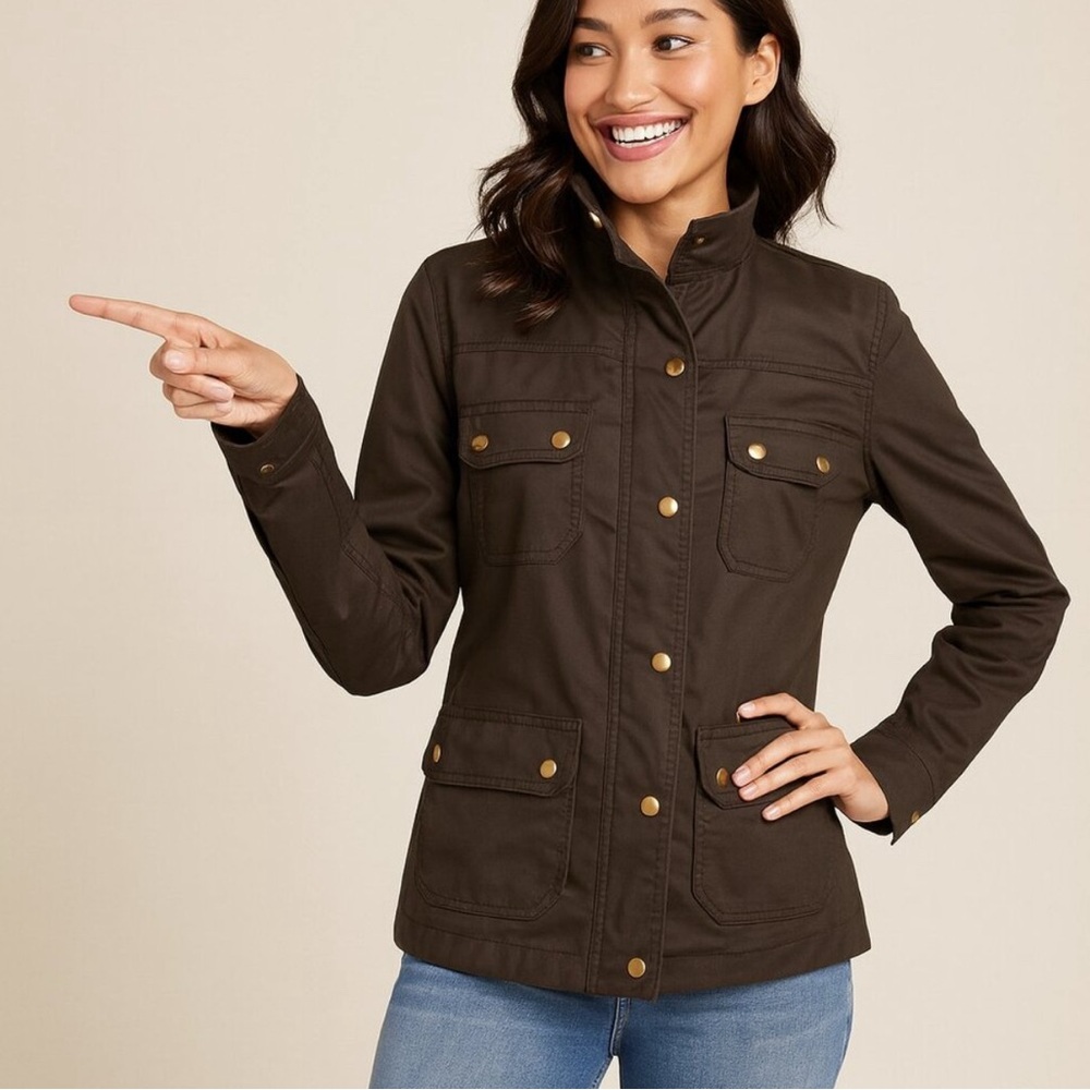 J. Crew Gray Brown Utility Jacket for Women Size Small